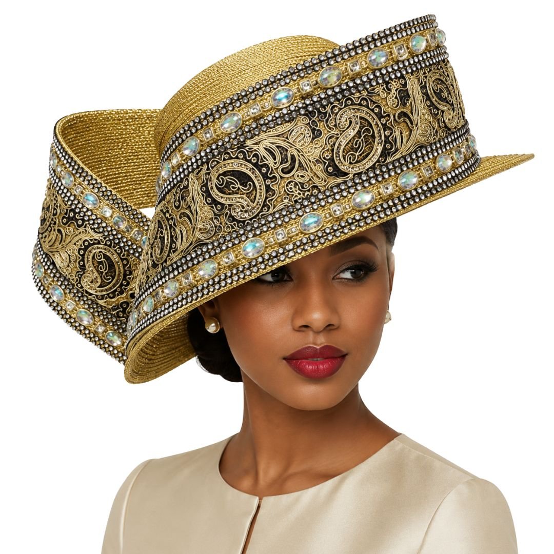 Layla Crystal Sculptural Church Hat - Whittall & Shon - Especially Yours