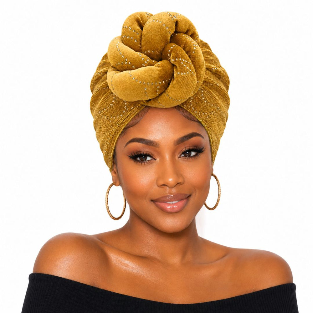 Elegant Rhinestone Studded Knot Turban Hair Wrap - Especially Yours