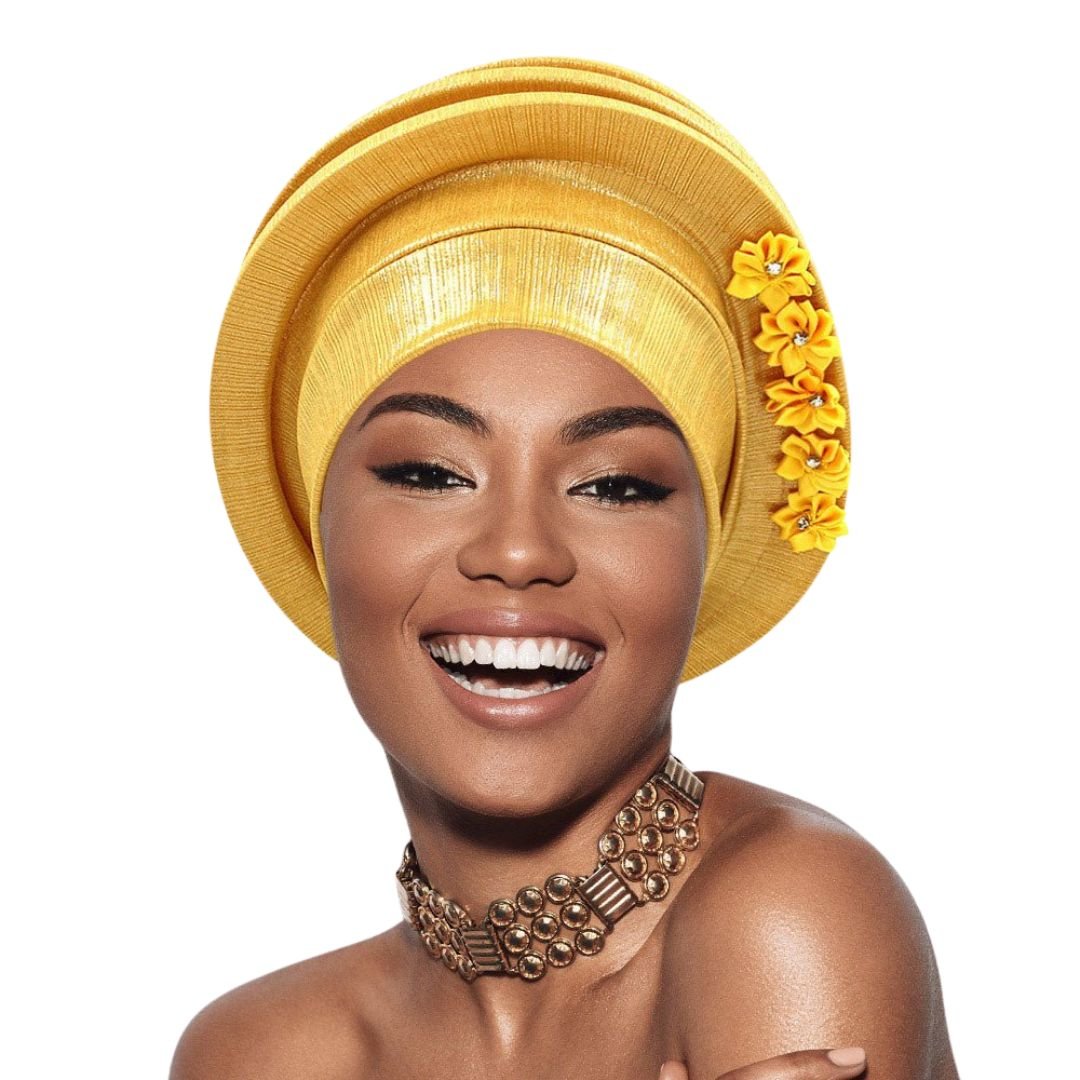Floral Accent Structured Turban Hair Wrap - Especially Yours