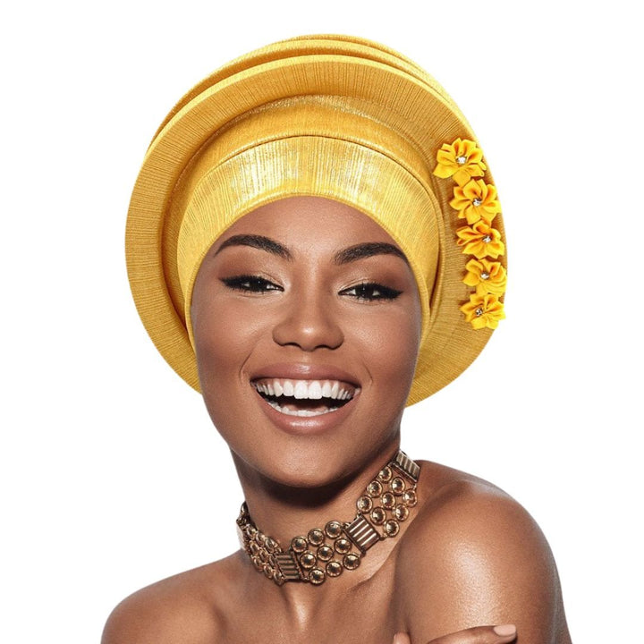 Floral Accent Structured Turban Hair Wrap - Especially Yours