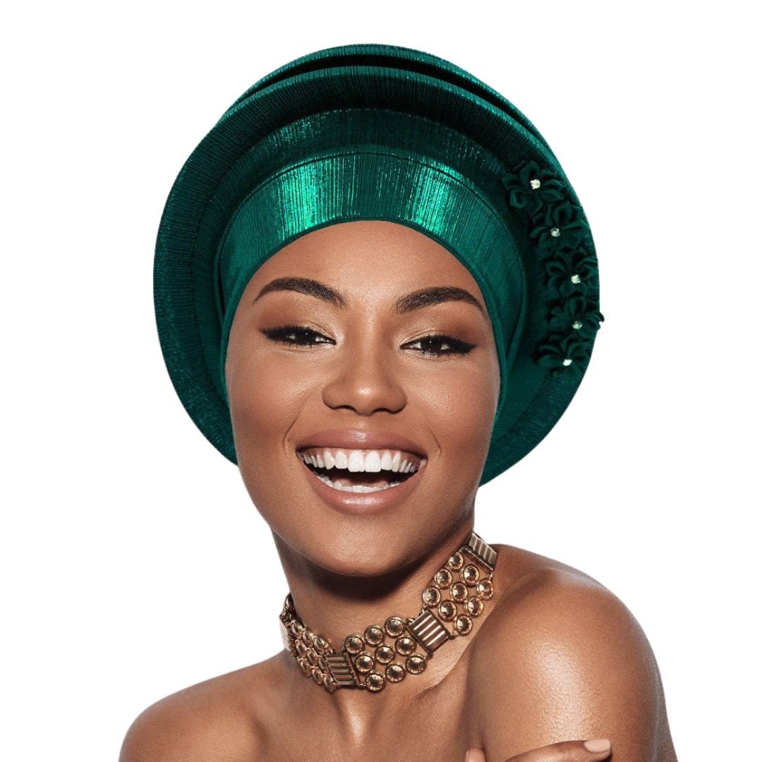 Floral Accent Structured Turban Hair Wrap - Especially Yours