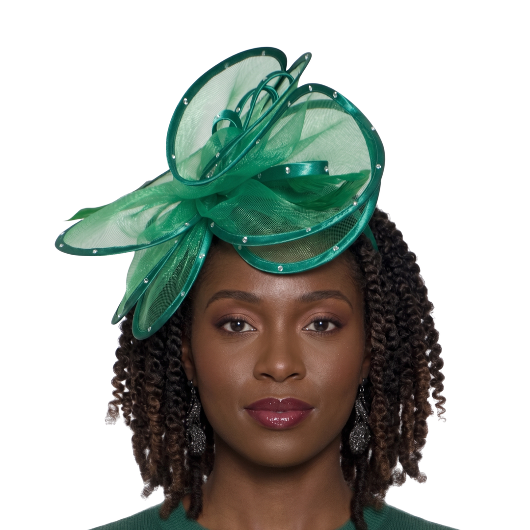 Rhinestone Organza Statement Fascinator by Lily and Taylor