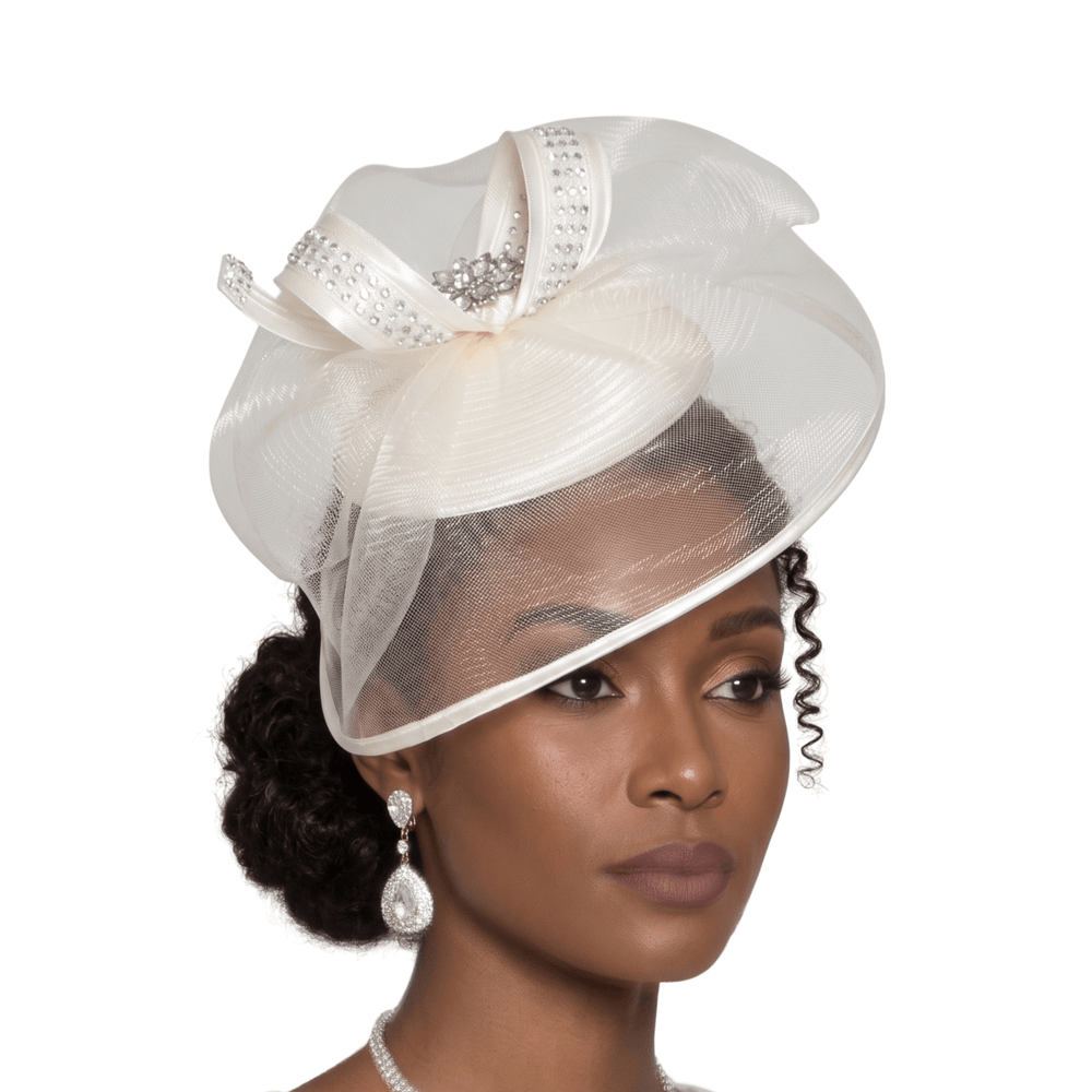 Rhinestone Organza Dress Hat by Lily and Taylor - Especially Yours