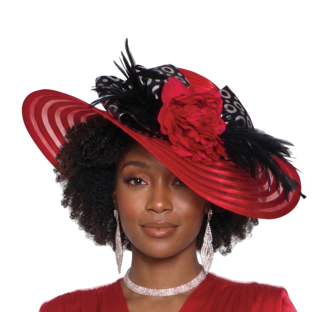 Floral Feather Church Hat by Lily & Taylor