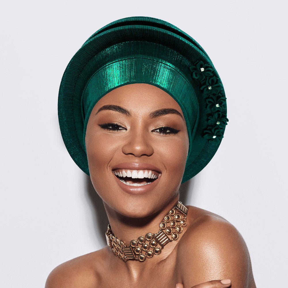 Floral Accent Structured Turban Hair Wrap - Especially Yours