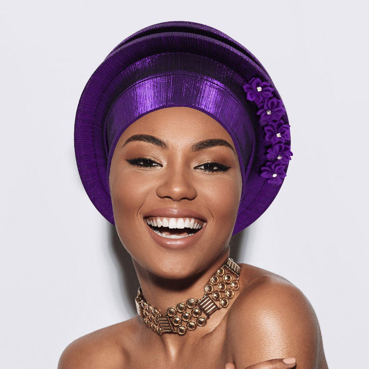 Floral Accent Structured Turban Hair Wrap - Especially Yours