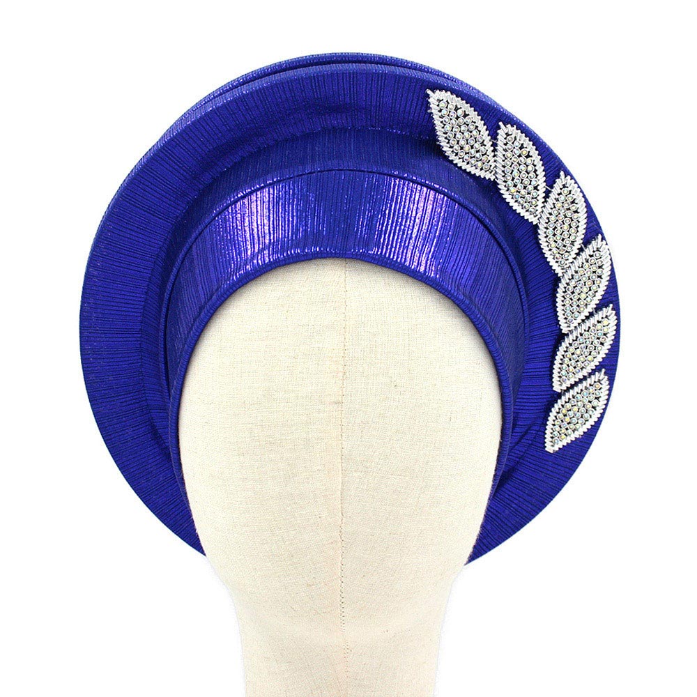 Stone Paved Marquise Leaf Accent Layered Turban Hair Wrap - Especially Yours