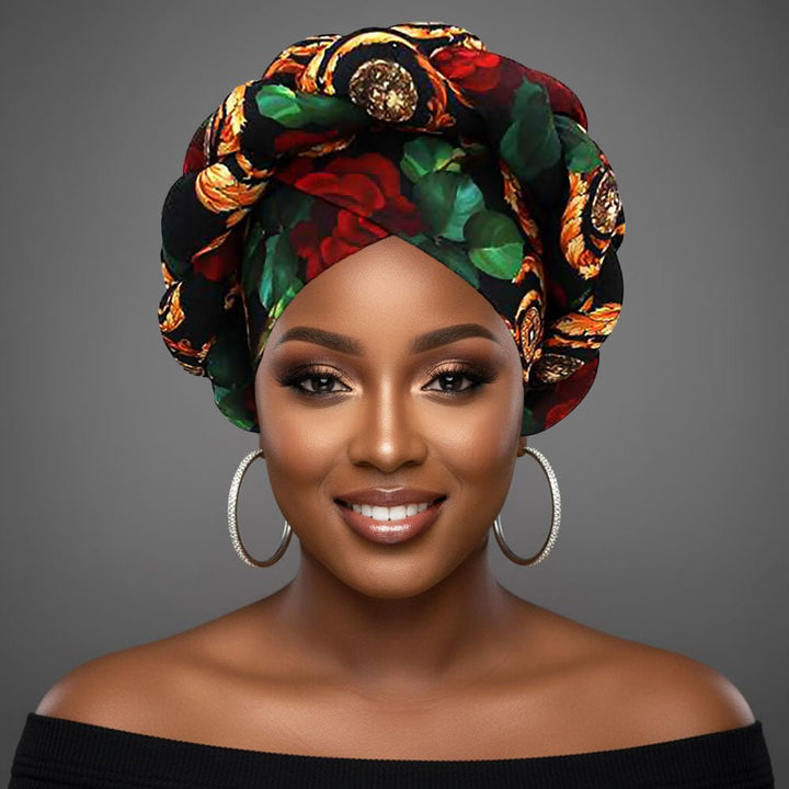 Bold Abstract Pattern Printed Turban Hair Wrap - Especially Yours
