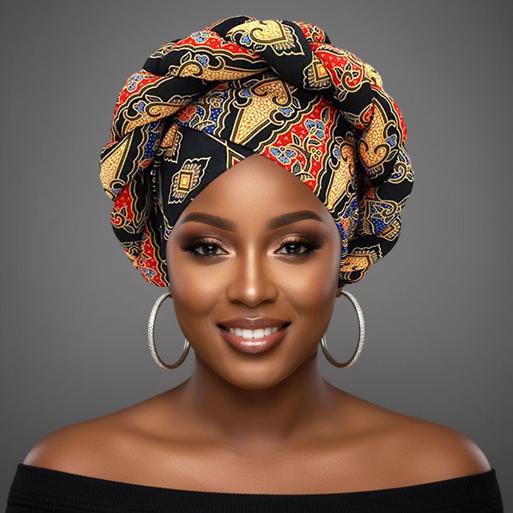 Bold Abstract Pattern Printed Turban Hair Wrap - Especially Yours