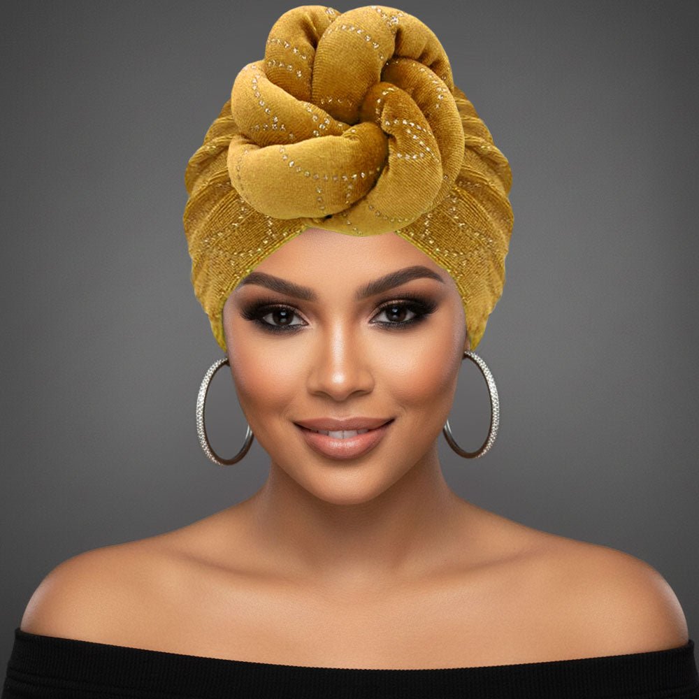 Elegant Rhinestone Studded Knot Turban Hair Wrap - Especially Yours