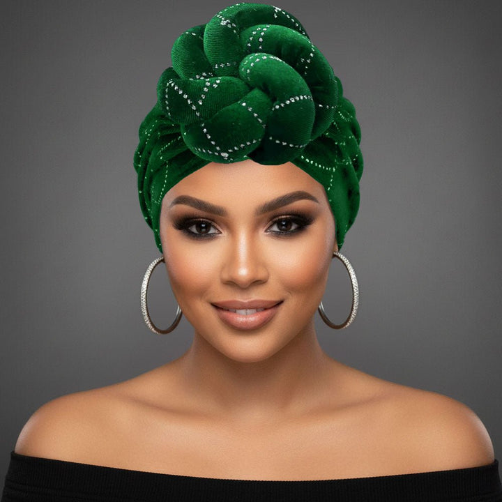 Elegant Rhinestone Studded Knot Turban Hair Wrap - Especially Yours
