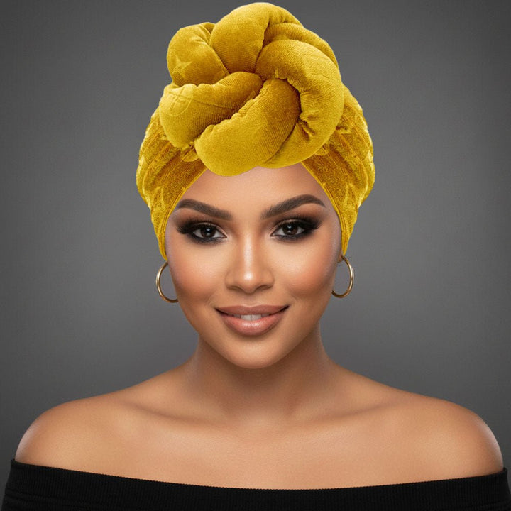 Sculpted Floral Knot Accent Turban Hair Wrap - Especially Yours
