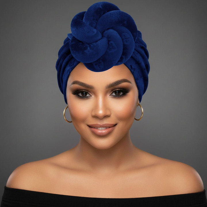 Sculpted Floral Knot Accent Turban Hair Wrap - Especially Yours
