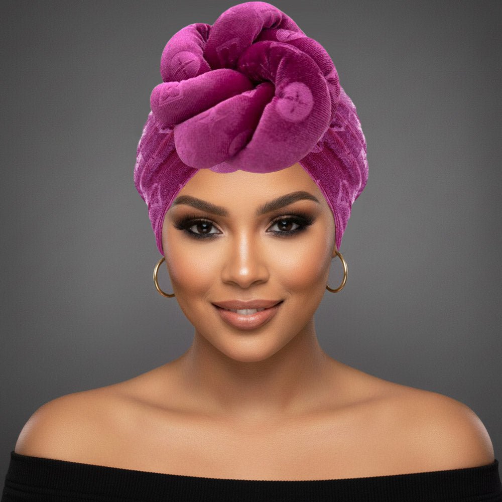 Sculpted Floral Knot Accent Turban Hair Wrap - Especially Yours