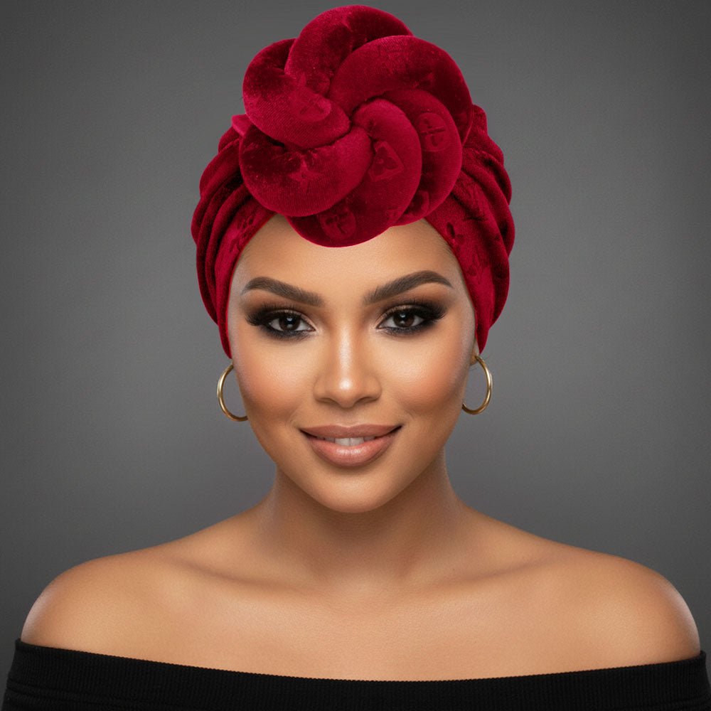 Sculpted Floral Knot Accent Turban Hair Wrap - Especially Yours