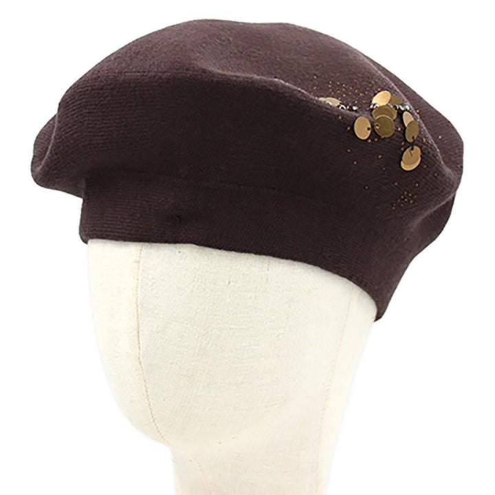 Decorative Sequin Rhinestone Embellished Winter Beret Hat - Especially Yours