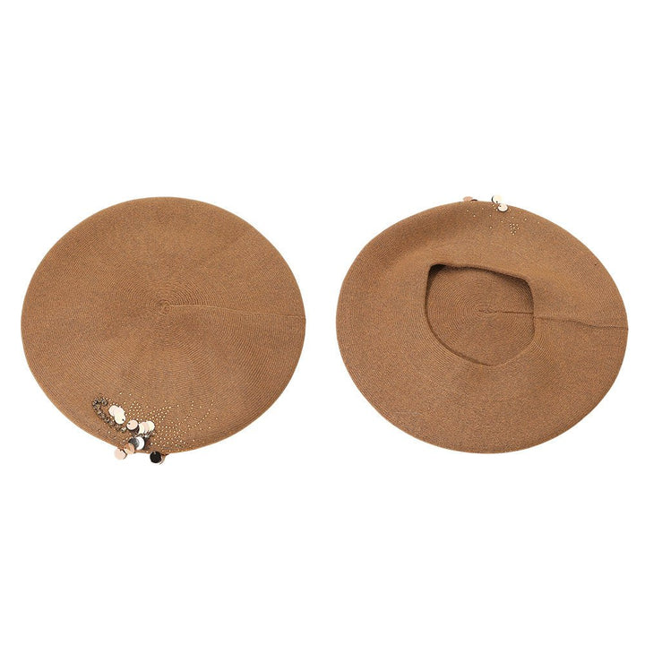 Decorative Sequin Rhinestone Embellished Winter Beret Hat - Especially Yours