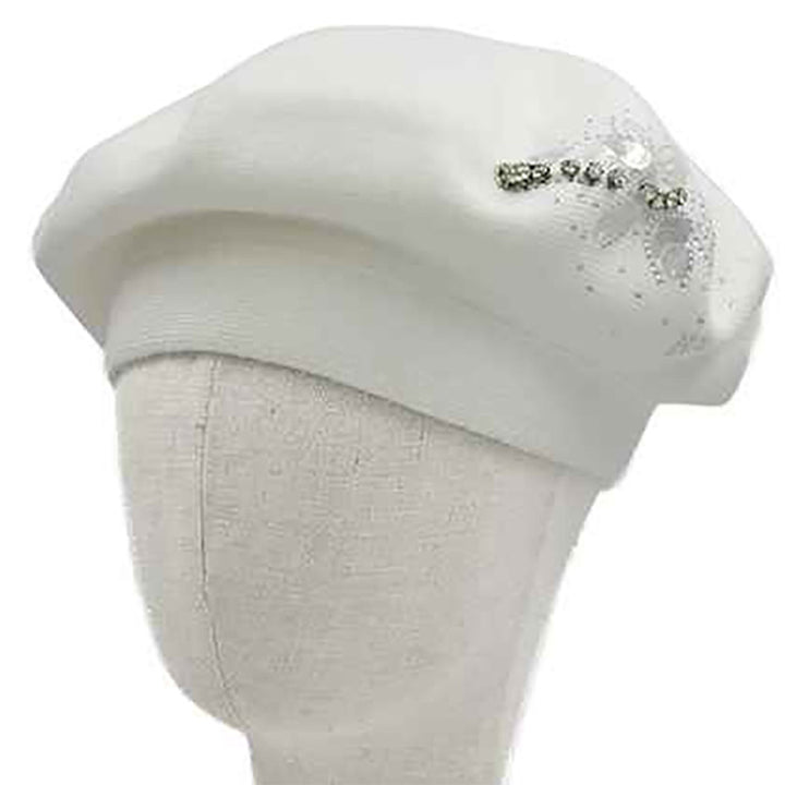 Decorative Sequin Rhinestone Embellished Winter Beret Hat - Especially Yours