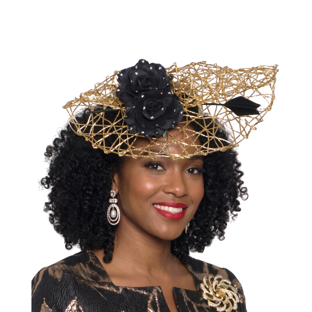 Metallic Floral Church Hat by Lily & Taylor