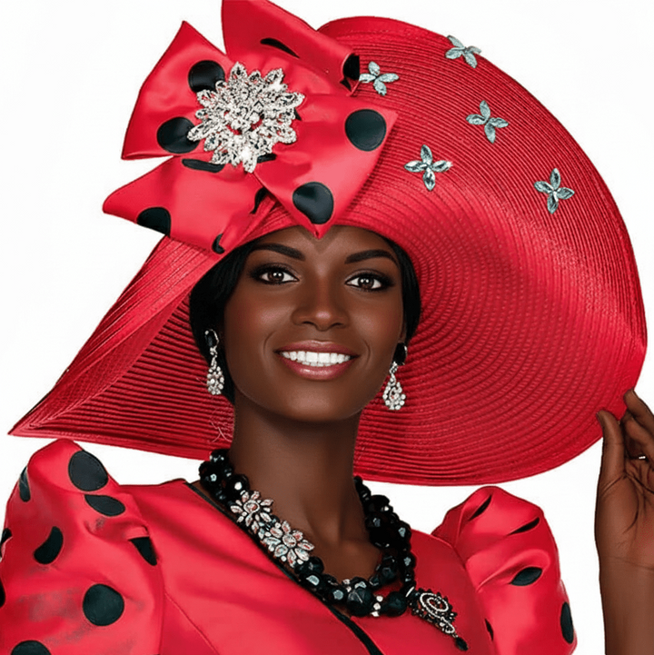 Elegant Women's Champagne Italy H6018 Church Hat - Red Royal Stylish - Especially Yours