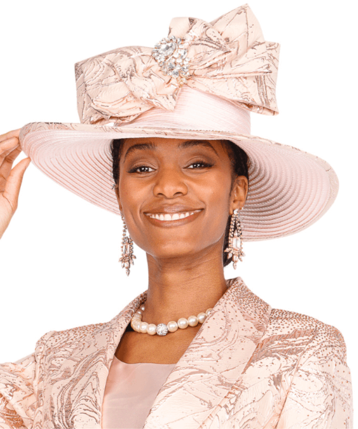 Elegant Champagne Italy H6103 Blush Gold Women's Special Occasion Church Hat - Especially Yours