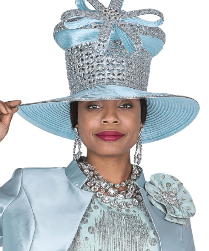 Elegant Mint Church Hat with Intricate Design - Champagne Italy H6107 - Especially Yours