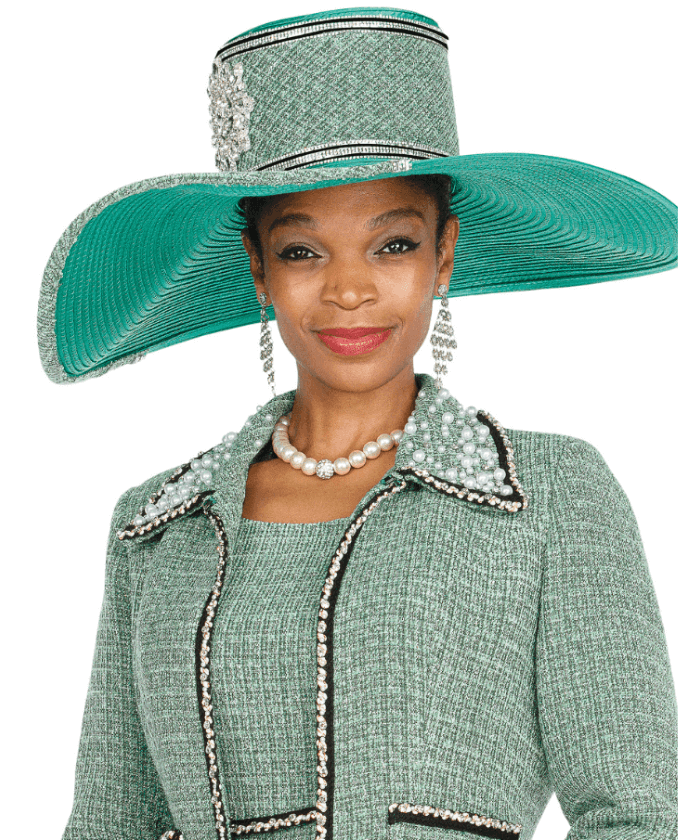 Elegant Women's Elite Champagne H6163 Olive Wide Brim Church Hat - Especially Yours
