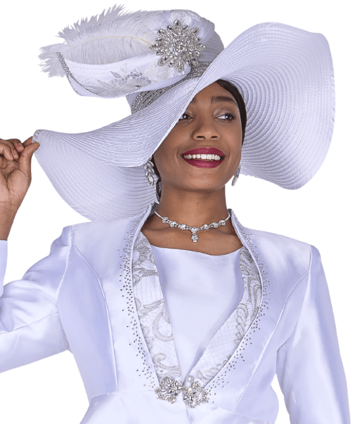 Elegant Women's White Church Hat by Champagne Italy H6204 - WH - Especially Yours