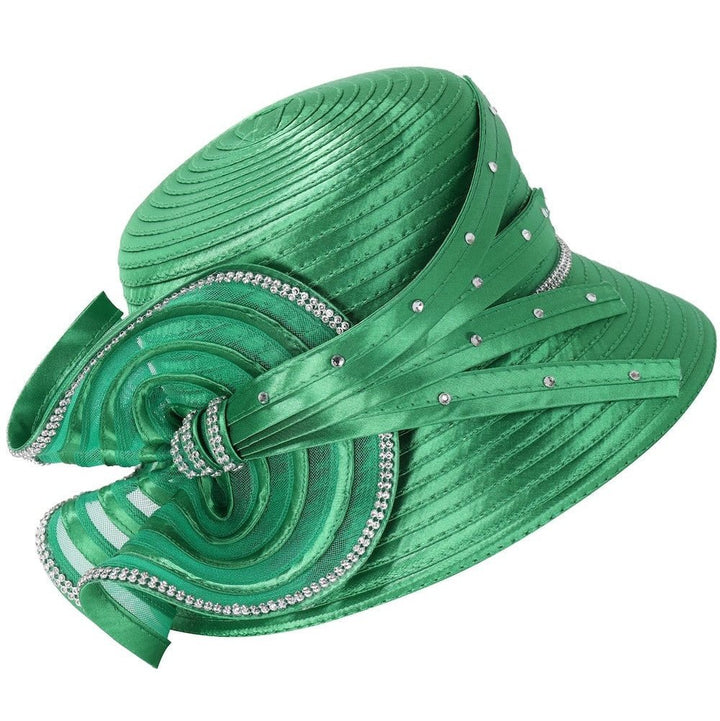 Elegant Rhinestone Swirl Rosette Medium Brim Hat - Especially Yours