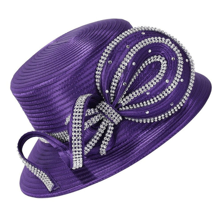 Satin Swirl Rhinestone Medium-Brim Hat - Especially Yours