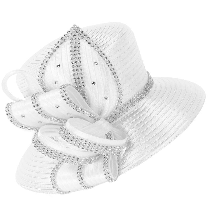 Rhinestone Crown&Sculpted Bow Medium-Brim Hat - Especially Yours