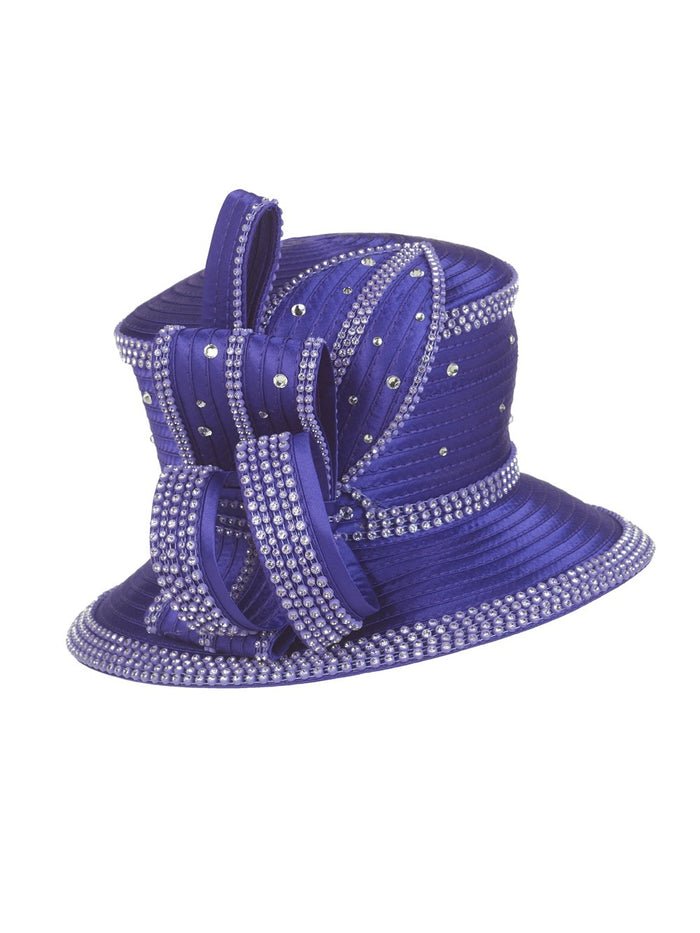Rhinestone Embellished Sculpted Wide-Brim Hat - Especially Yours