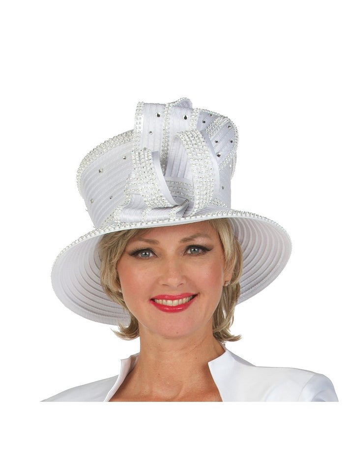 Rhinestone Embellished Sculpted Wide-Brim Hat - Especially Yours