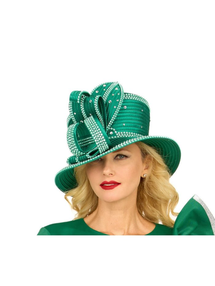 Rhinestone Embellished Sculpted Wide-Brim Hat - Especially Yours