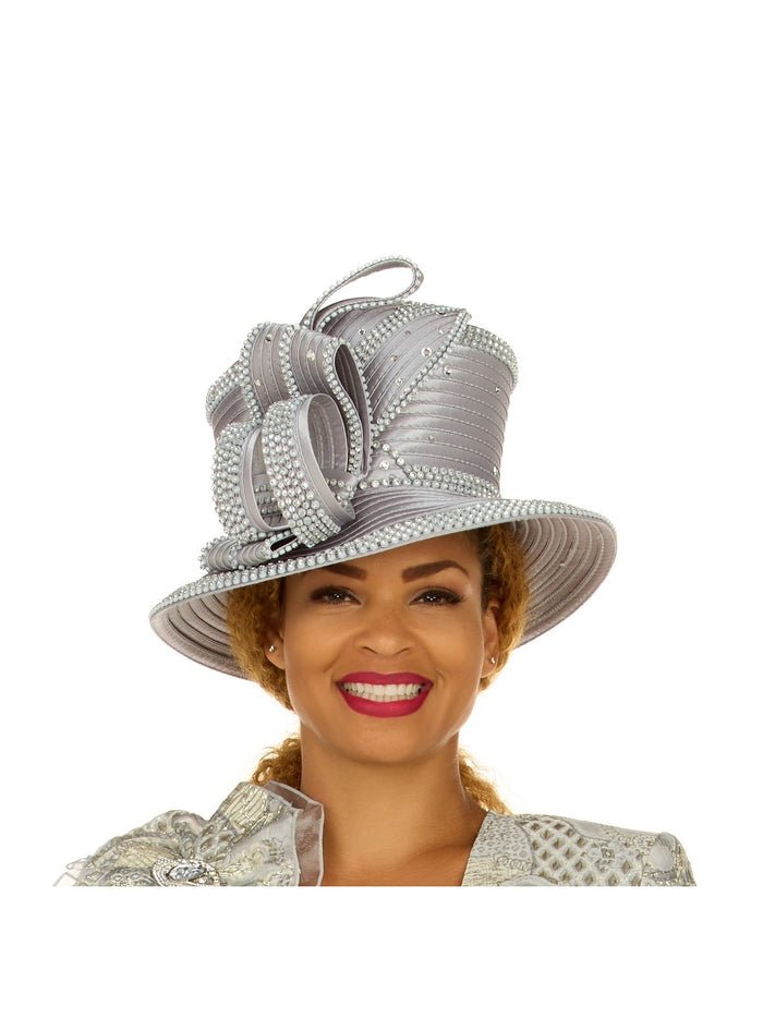 Rhinestone Embellished Sculpted Wide-Brim Hat - Especially Yours