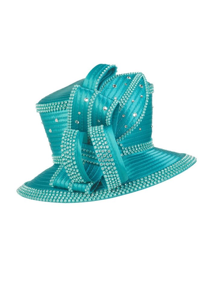 Rhinestone Embellished Sculpted Wide-Brim Hat - Especially Yours