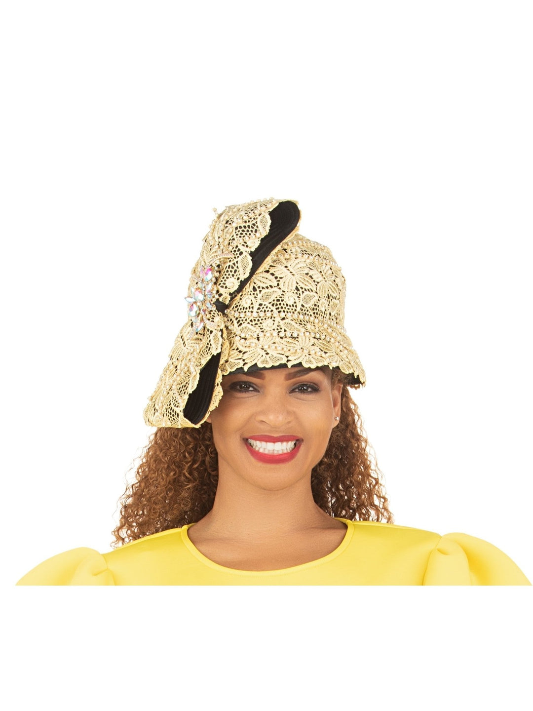 Bucket Hat in Lace w/ Bow & Brooch - Especially Yours