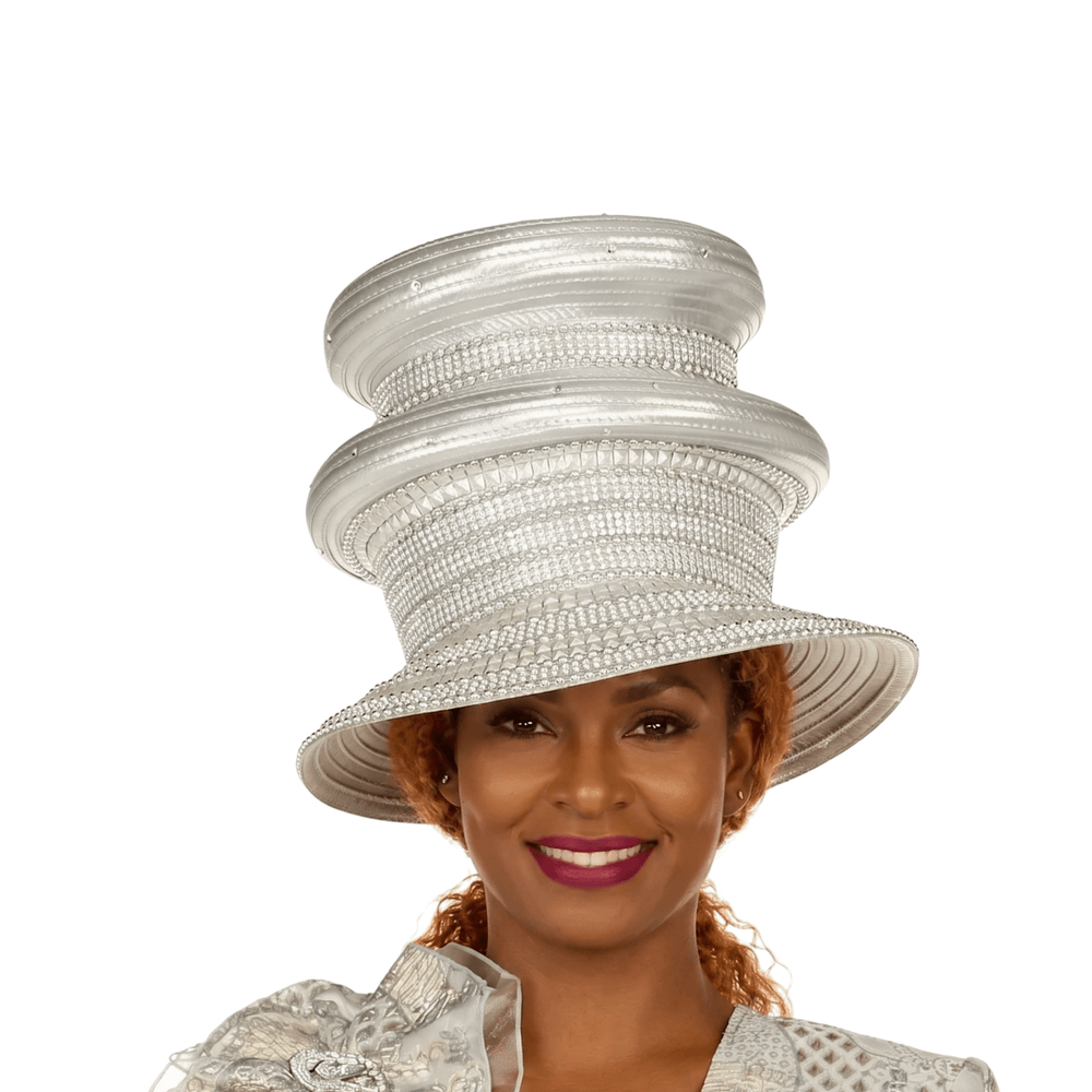 Dazzling Triple - Tier Rhinestone Church Hat - Especially Yours