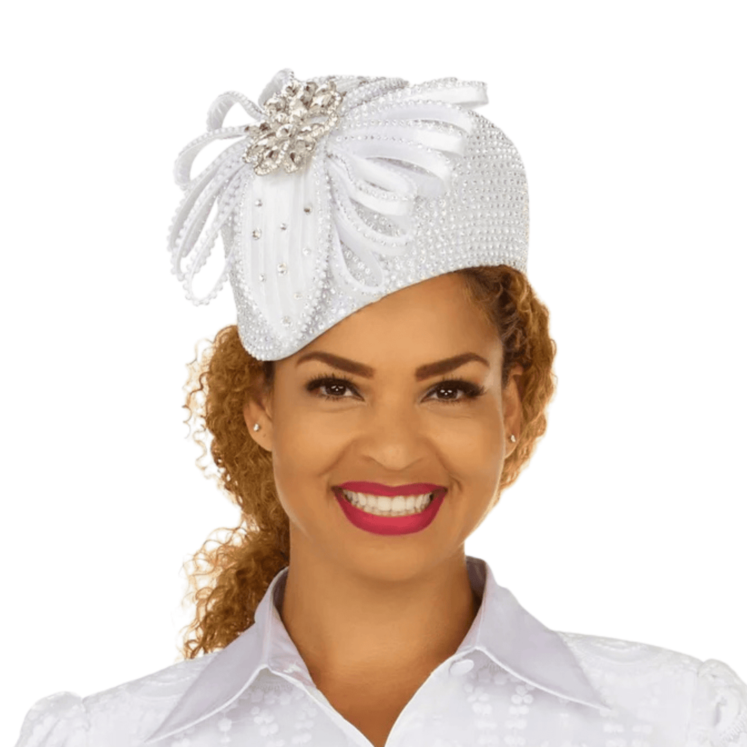Crystal Bow Decorated Pillbox Hat - Especially Yours