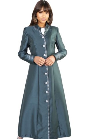 Satin Cassock Robe with Rhinestone Button Front - 4445 - Especially Yours