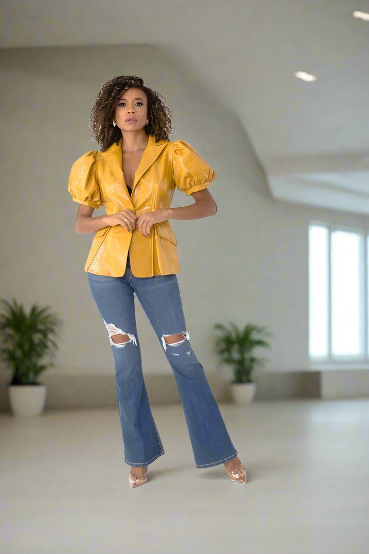 Leather Puff Sleeve Jacket - 82029 - Especially Yours