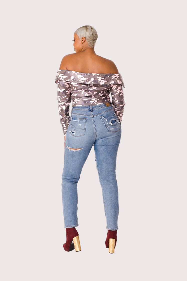 Camo Print Leather Jacket - 81923 - Especially Yours