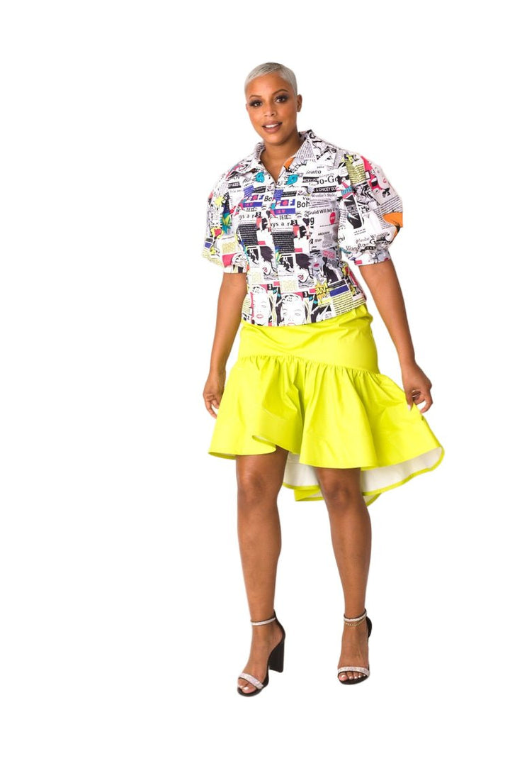 Print Puff Sleeve Blouse - 81839 - Especially Yours