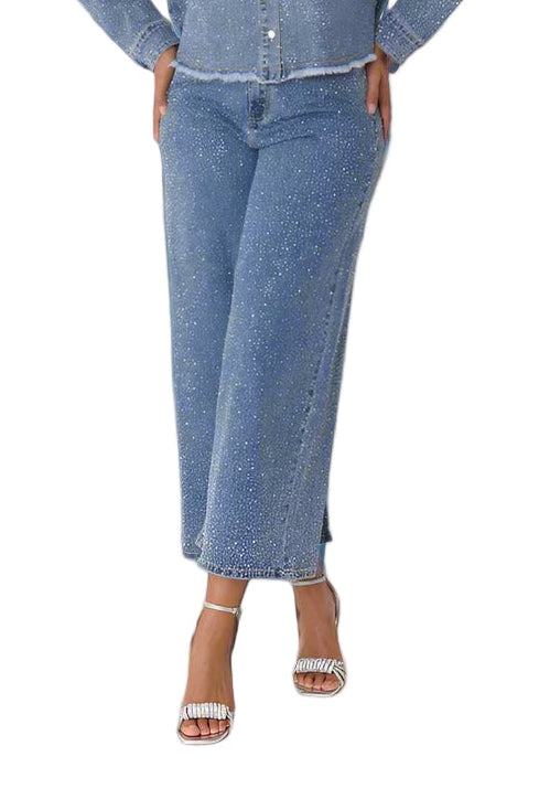 Rhinestone Denim Culottes - 82396 - Especially Yours