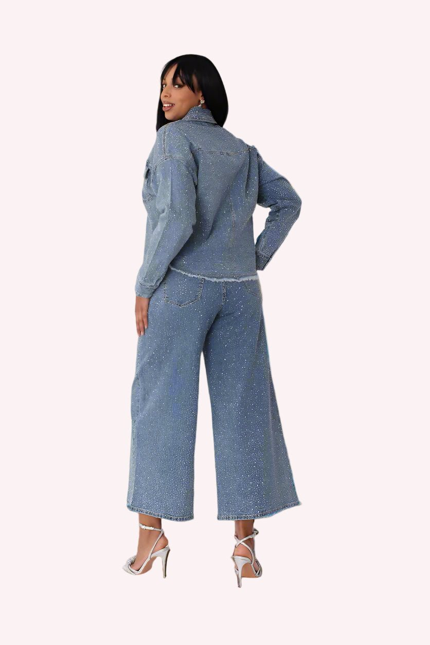 Rhinestone Denim Culottes - 82396 - Especially Yours