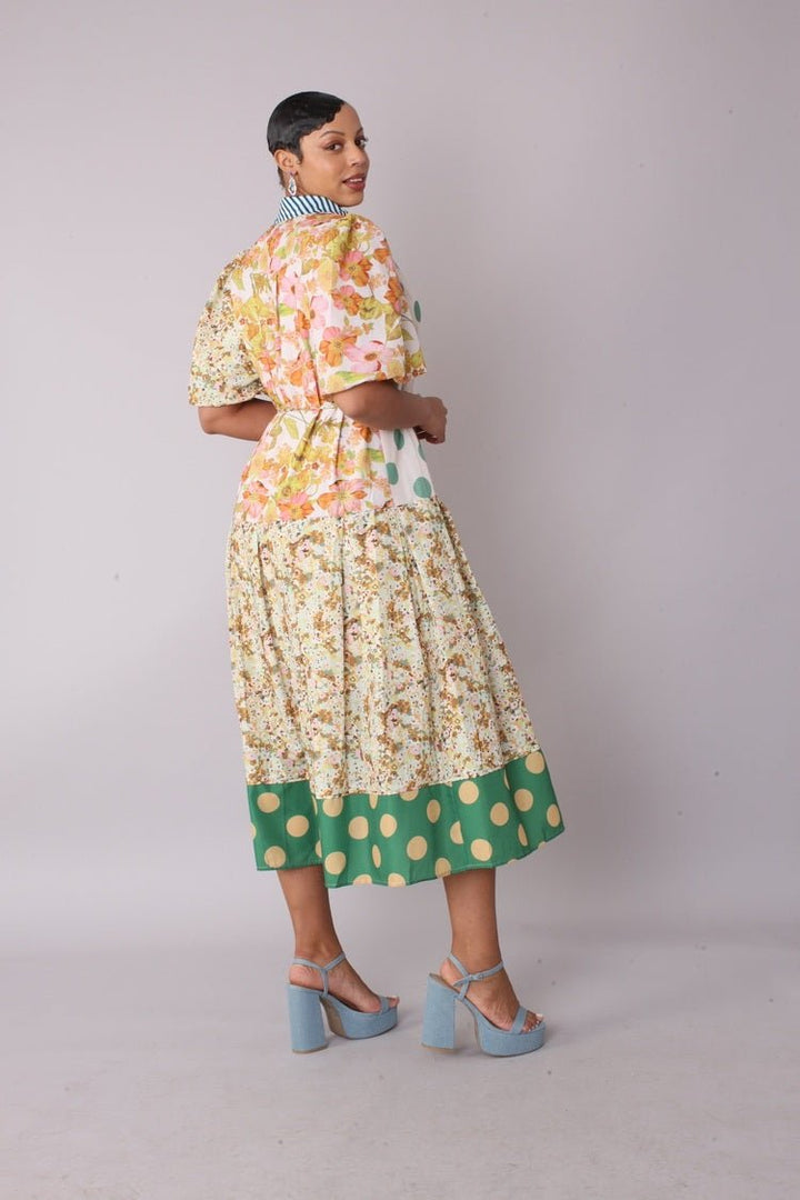 Mixed Print Midi Dress - 82472 - Especially Yours