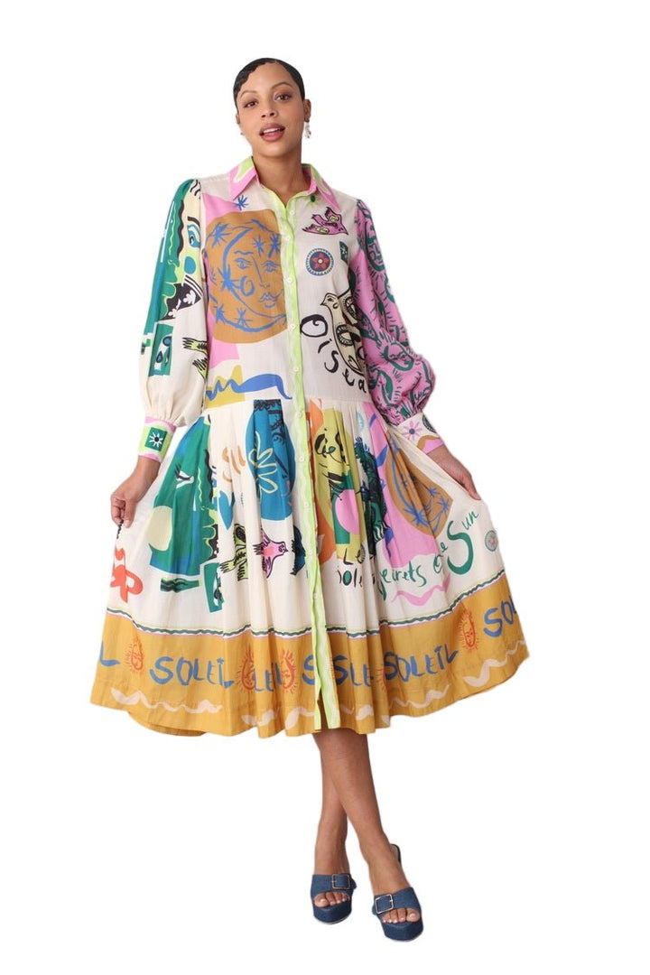 Artistic Print Shirt Dress - 82425 - Especially Yours