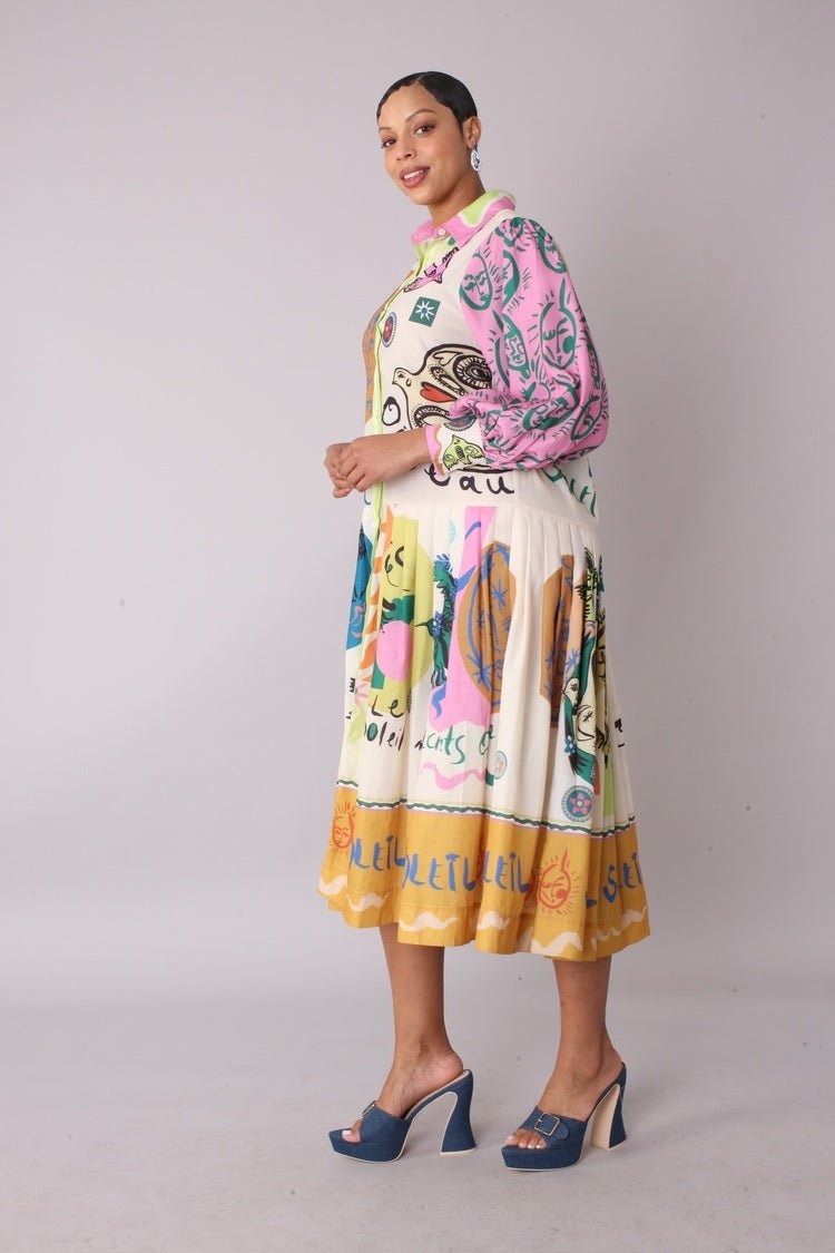 Artistic Print Shirt Dress - 82425 - Especially Yours