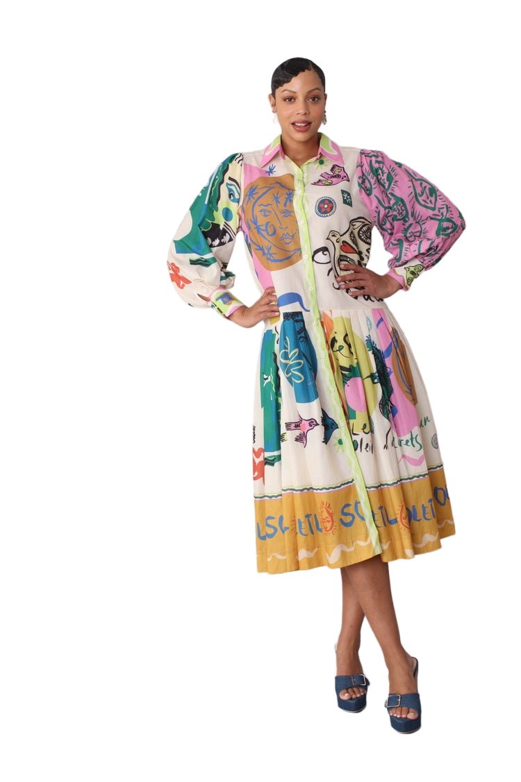 Artistic Print Shirt Dress - 82425 - Especially Yours
