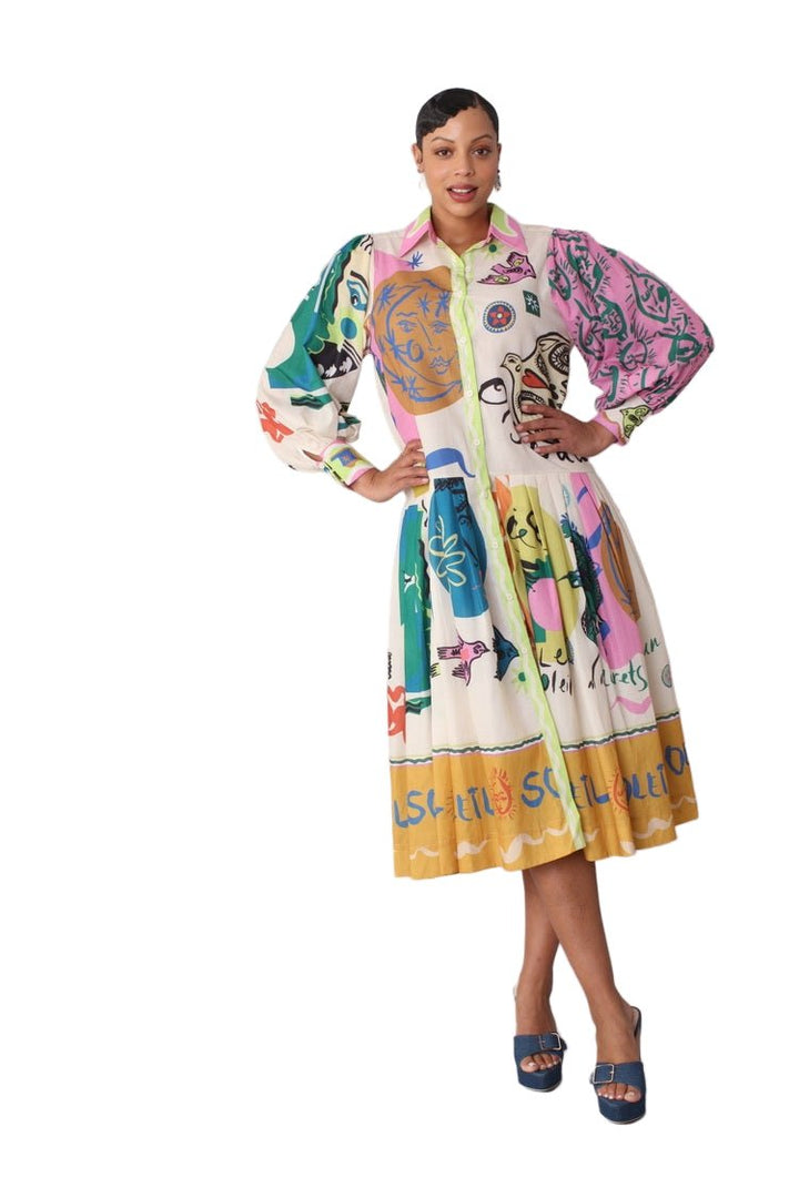 Artistic Print Shirt Dress - 82425 - Especially Yours